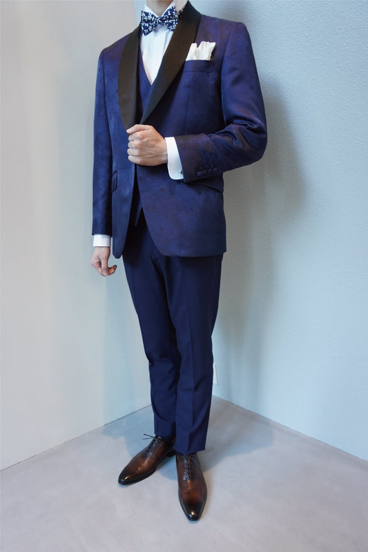 タキシードセット【ネイビー/スター】 【結婚式 タキシード レンタル】