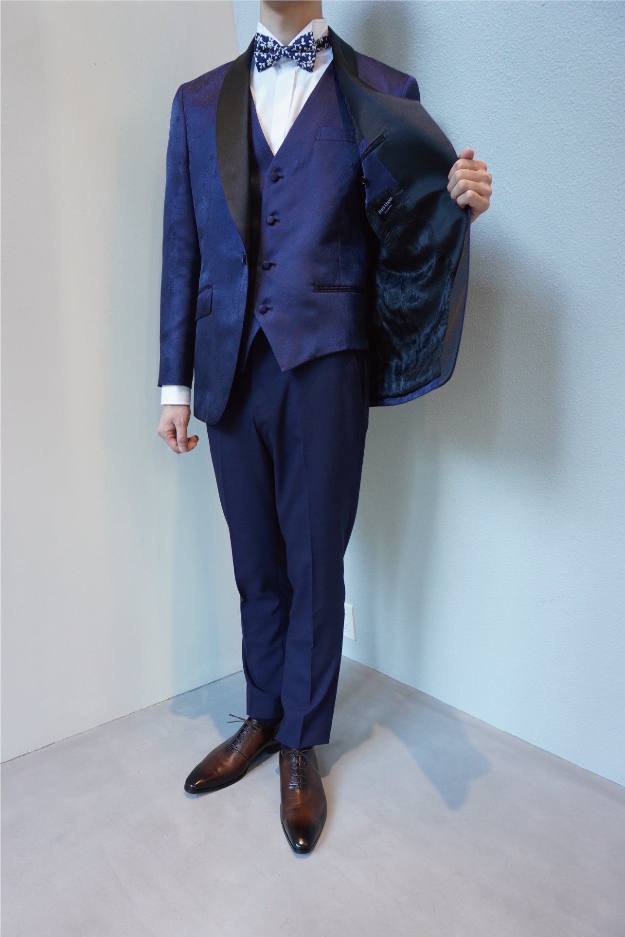 タキシードセット【ネイビー/スター】 【結婚式 タキシード レンタル】