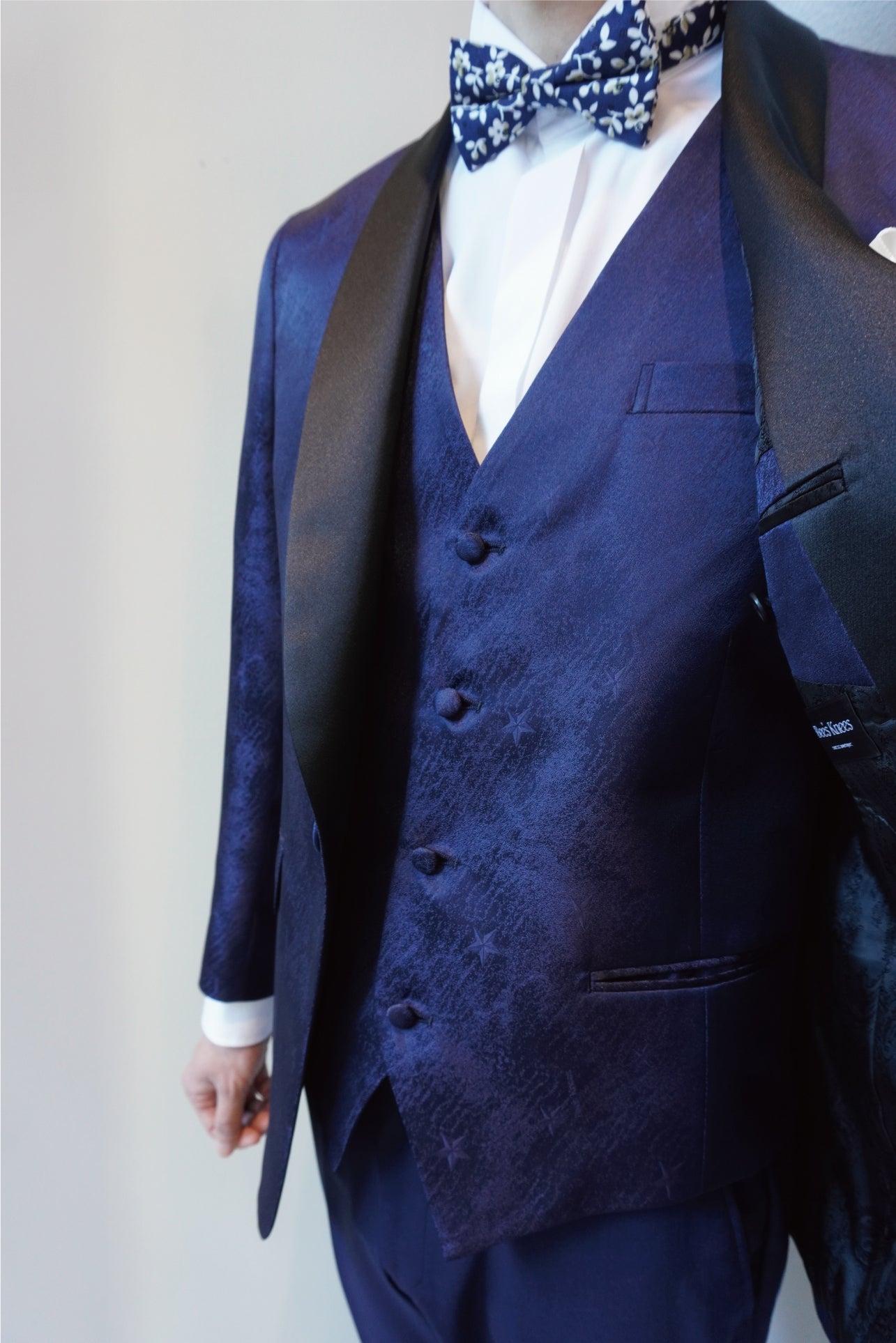 タキシードセット【ネイビー/スター】 【結婚式 タキシード レンタル】