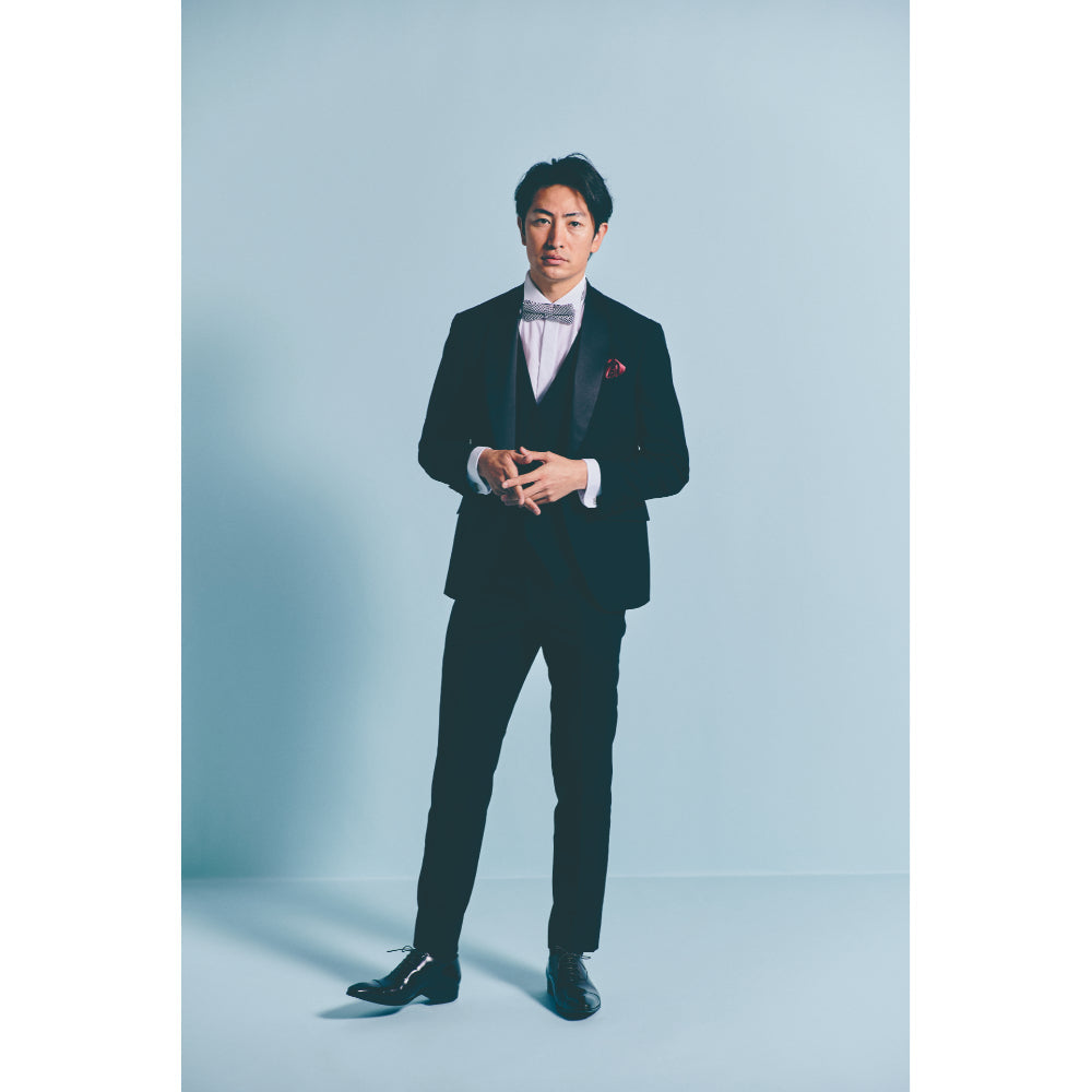 タキシード3点(ジャケット・ベスト・パンツ)セット【ブラック/無地】 【結婚式 タキシード レンタル】