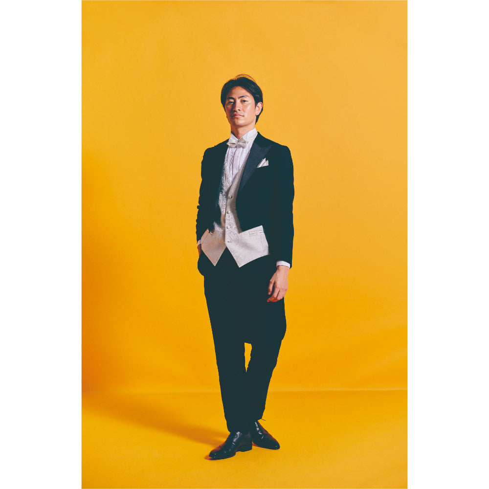 タキシード3点(ジャケット・ベスト・パンツ)セット【ブラック/テールコート】 【結婚式 タキシード レンタル】