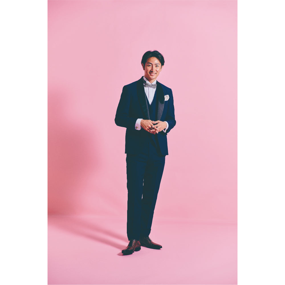 タキシード3点(ジャケット・ベスト・パンツ)セット【ネイビー/無地】 【結婚式 タキシード レンタル】