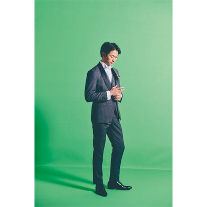 タキシード3点(ジャケット・ベスト・パンツ)セット【グレー/無地】 【結婚式 タキシード レンタル】