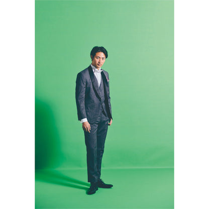 タキシード3点(ジャケット・ベスト・パンツ)セット【グレー/無地】 【結婚式 タキシード レンタル】