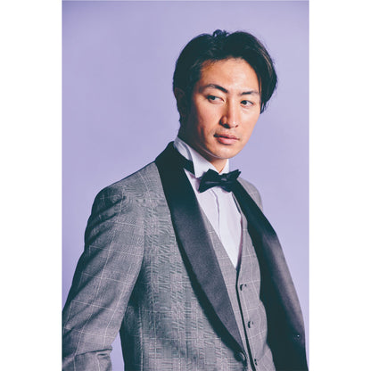 タキシード3点(ジャケット・ベスト・パンツ)セット【グレー/チェック】 【結婚式 タキシード レンタル】