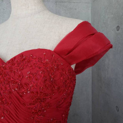 オフショルダーパーツ 赤 レッド(オーガンジー) 【結婚式 ドレス小物 レンタル】