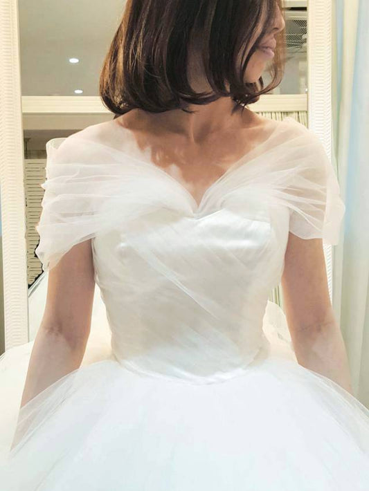 ウェディングドレス用★オフショルダー(チュール) 【結婚式 ドレス小物 レンタル】