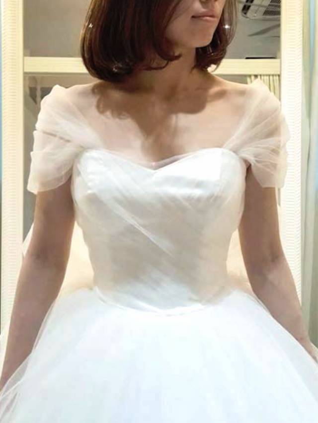 ウェディングドレス用★オフショルダー(チュール) 【結婚式 ドレス小物 レンタル】
