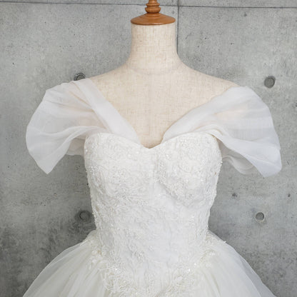 ウェディングドレス★オフショルダーパーツ(オーガンジー)TSL01og 【結婚式 ドレス小物 レンタル】