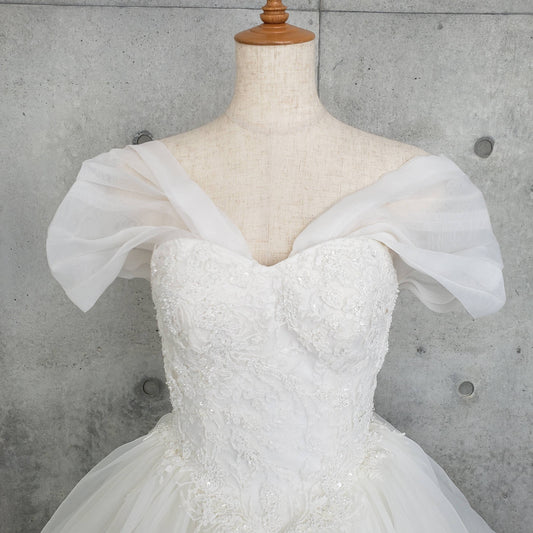 ウェディングドレス★オフショルダーパーツ(オーガンジー)TSL01og 【結婚式 ドレス小物 レンタル】