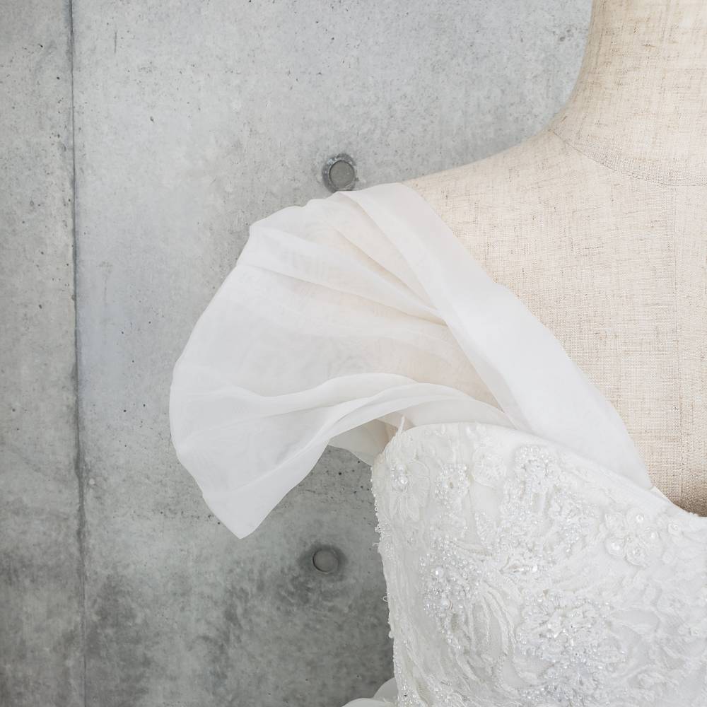 ウェディングドレス★オフショルダーパーツ(オーガンジー)TSL01og 【結婚式 ドレス小物 レンタル】