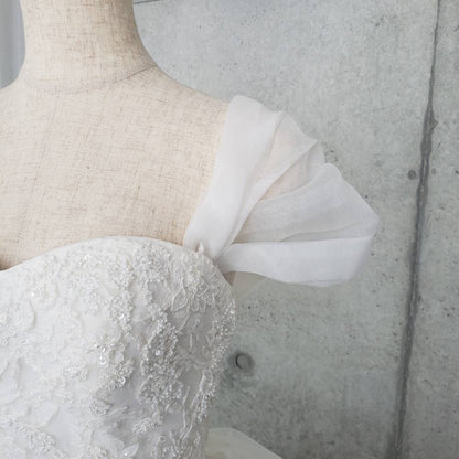 ウェディングドレス★オフショルダーパーツ(オーガンジー)TSL01og 【結婚式 ドレス小物 レンタル】