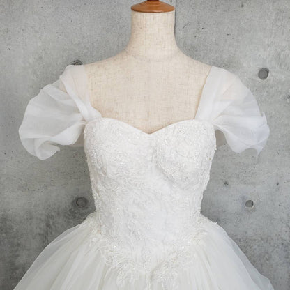 ウェディングドレス★オフショルダーパーツ(オーガンジー)TSL01og 【結婚式 ドレス小物 レンタル】