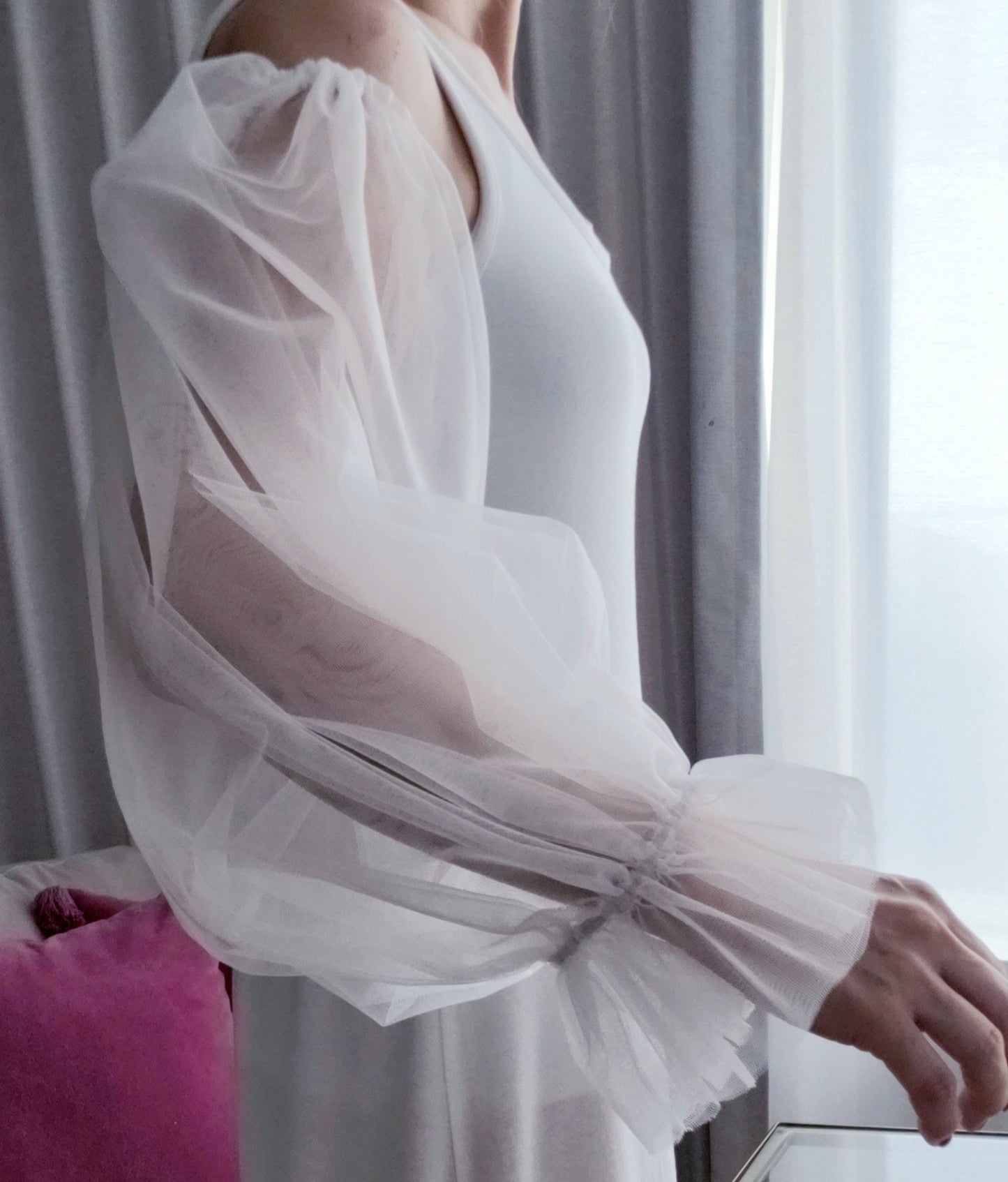 ウェディングドレスつけ袖(ロング) 【結婚式 ドレス小物 レンタル】