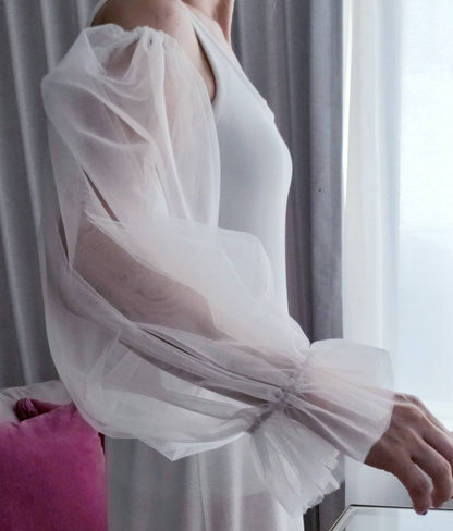 ウェディングドレスつけ袖(ロング) 【結婚式 ドレス小物 レンタル】