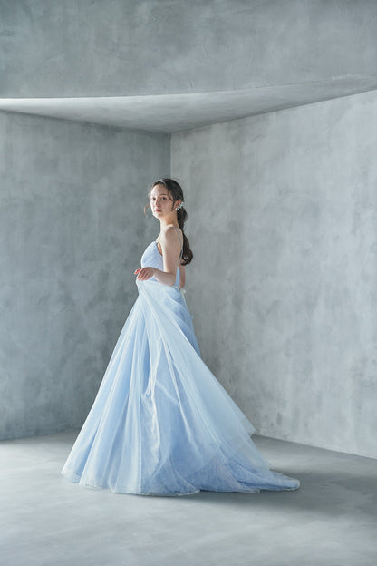 Ortensia オルテンシア【カラードレス】レース チュール ショール Aラインドレス 【結婚式 レンタル】