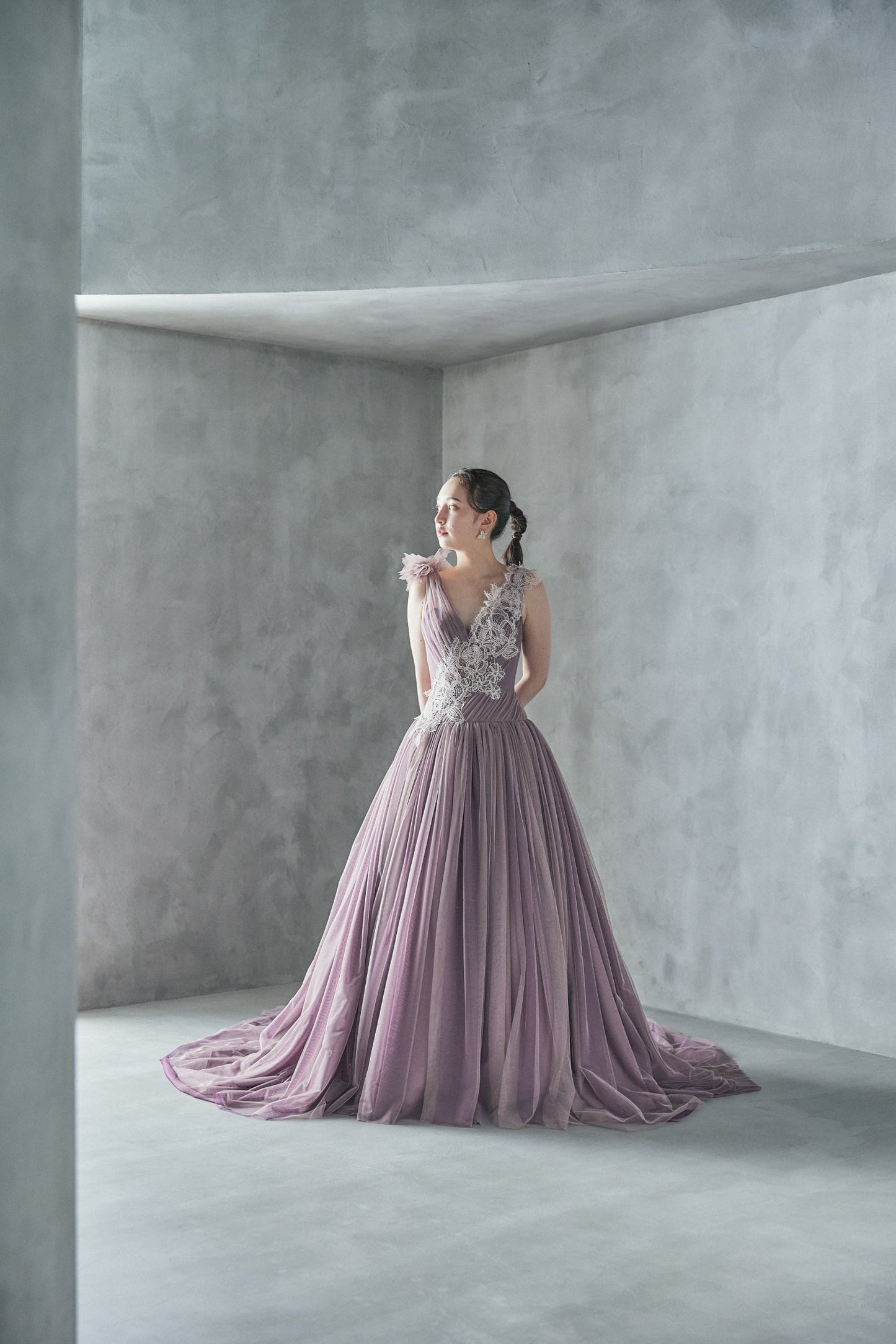 Lila リラ【カラードレス レンタル】 Aライン チュールドレス 【結婚式】