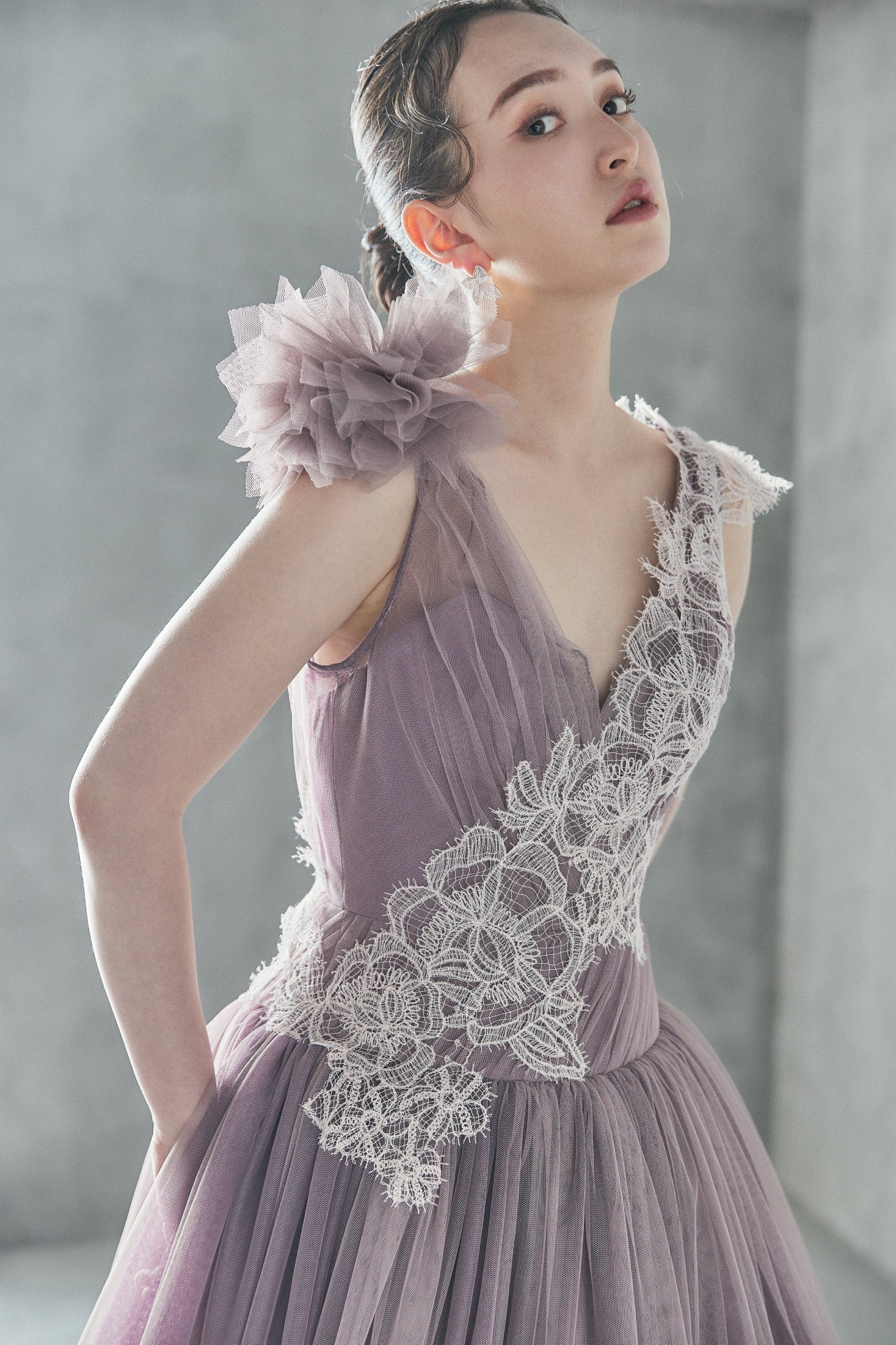 Lila リラ【カラードレス レンタル】 Aライン チュールドレス 【結婚式