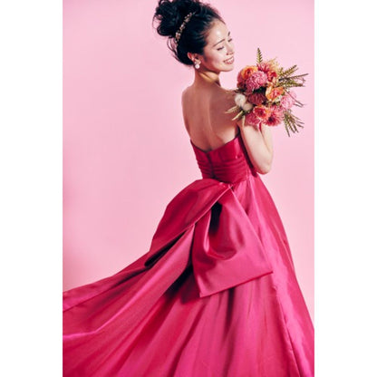 Rosi ロージー【カラードレス レンタル】ローズピンク サテンAライン 【結婚式】