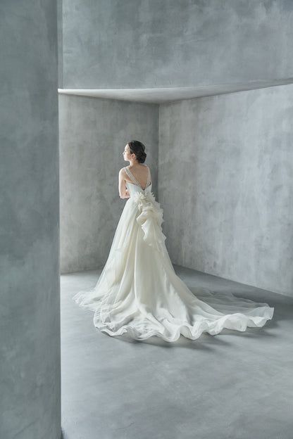 Serena セレーナ【ウエディングドレス レンタル】チュール レース Aラインドレス 【結婚式】