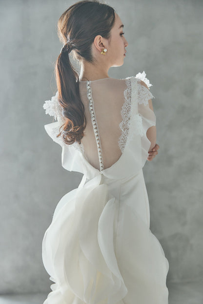 ヴェロニカ Veronica【ウエディングドレス レンタル】サテン セミマーメイド 【結婚式】