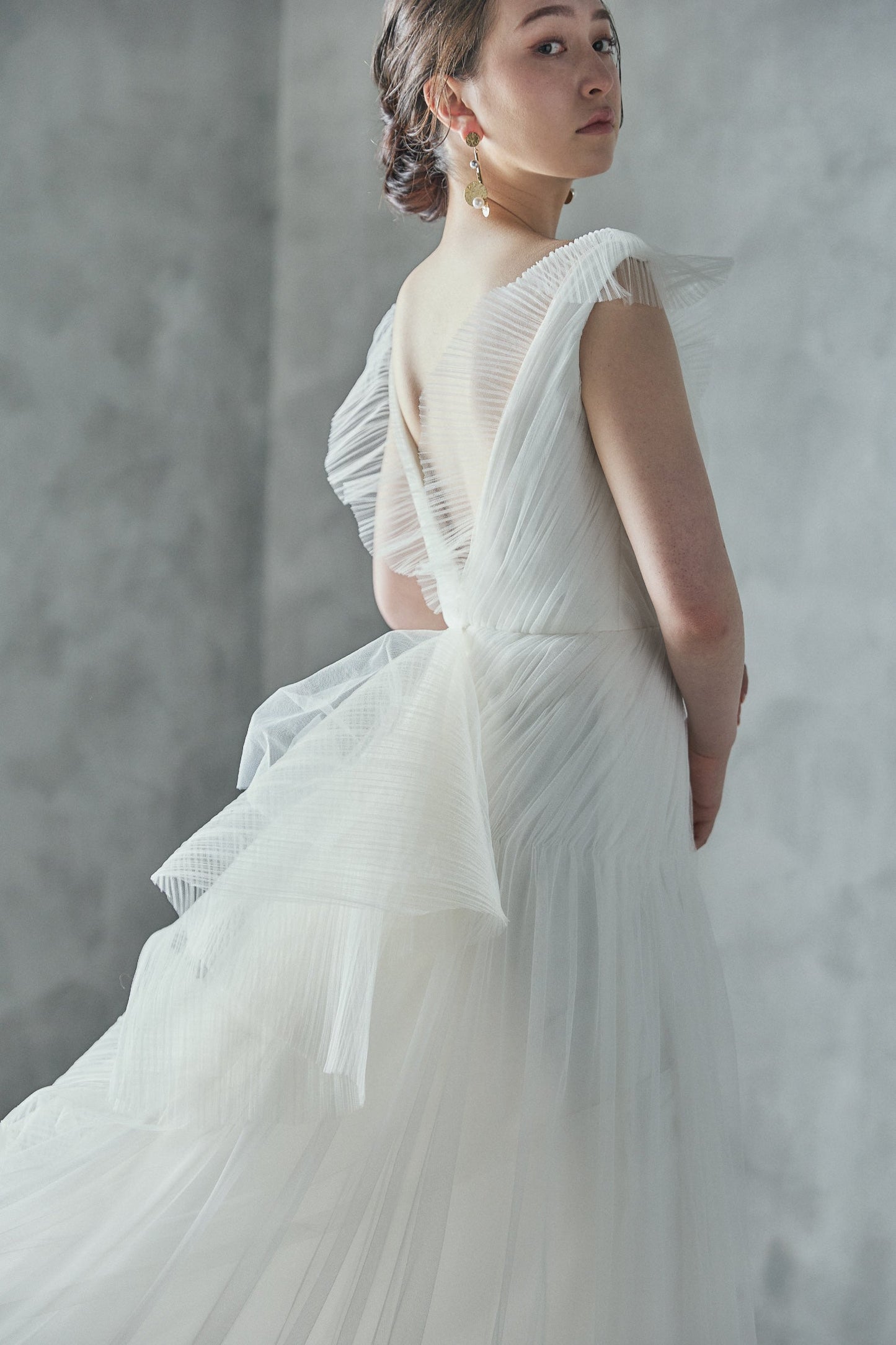 カテリーナ Caterina【ウエディングドレス レンタル】Aライン オーガンジ- シンプル 【結婚式】