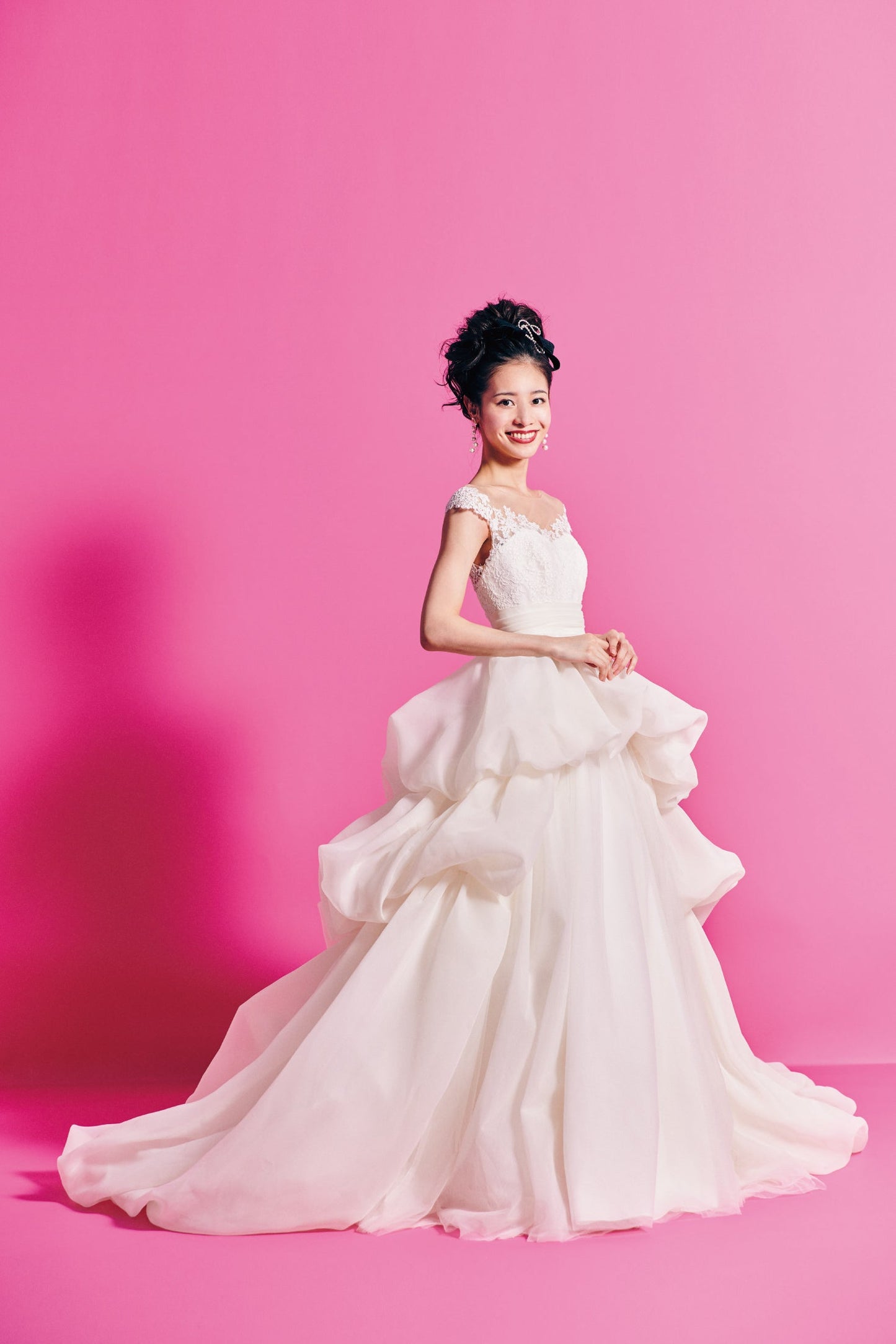 Panna パンナ【ウエディングドレス レンタル】Aライン フレンチスリーブ イリュージョン 【結婚式】