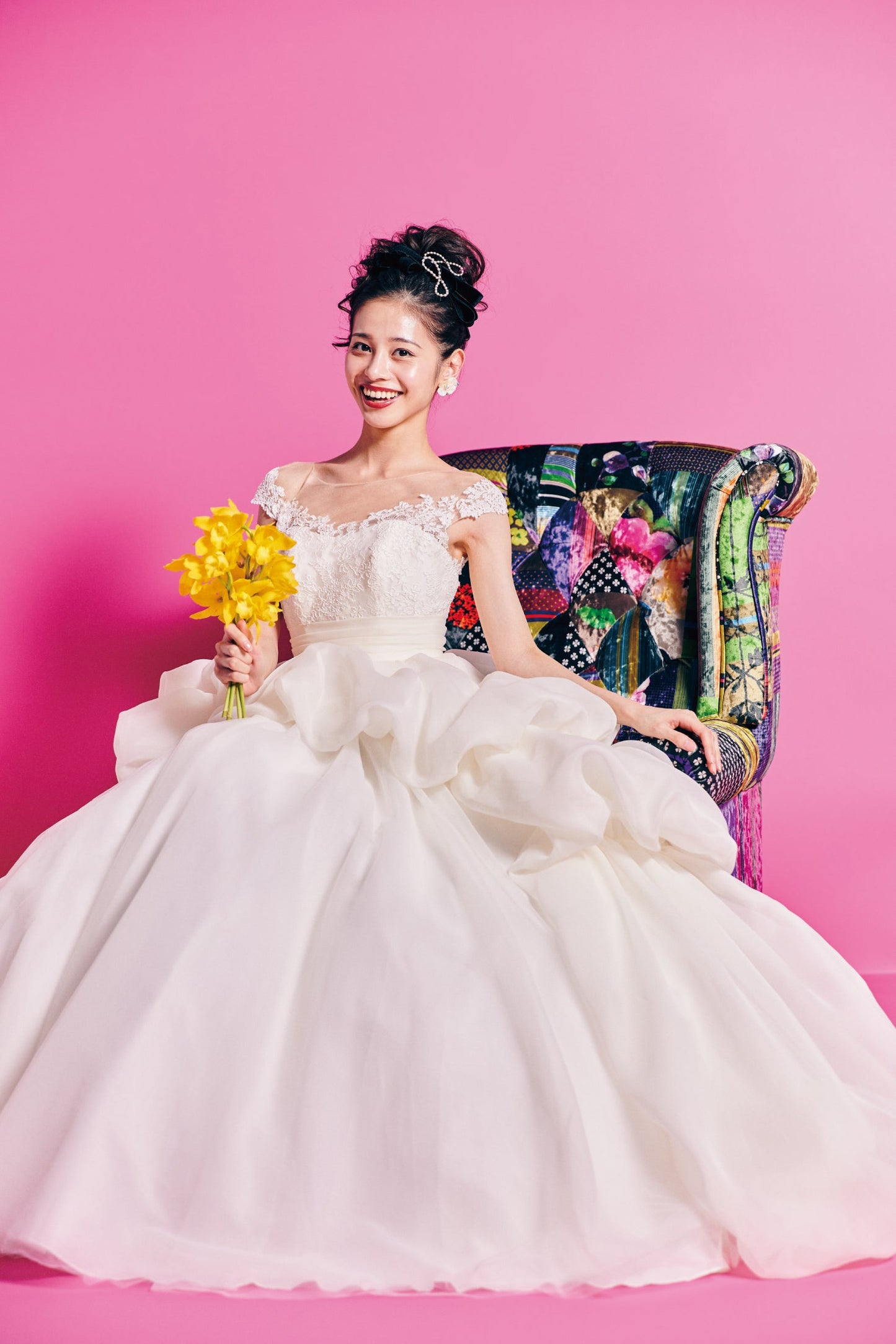 Panna パンナ【ウエディングドレス レンタル】Aライン フレンチスリーブ イリュージョン 【結婚式】