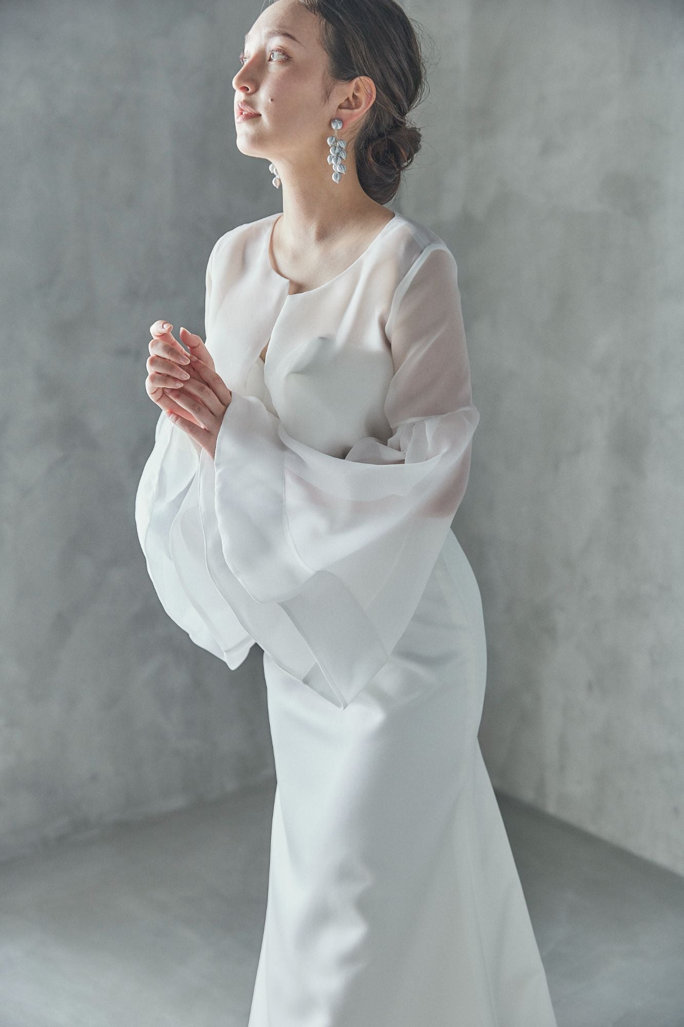 パトリツィア Patrizia【ウエディングドレス レンタル】ジャケット オーガンジー サテン Aラインドレス 【結婚式】