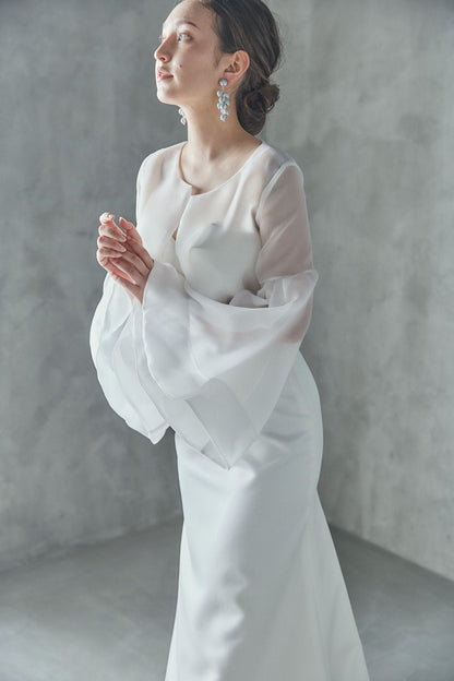 パトリツィア Patrizia【ウエディングドレス レンタル】ジャケット オーガンジー サテン Aラインドレス 【結婚式】