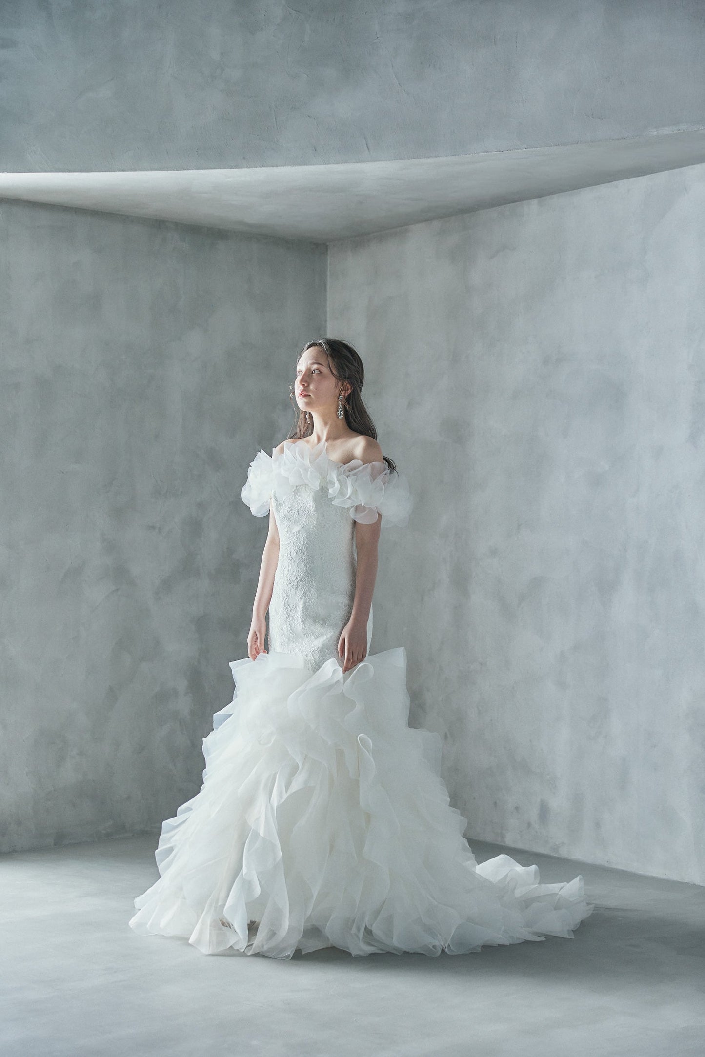 Gabriella ガブリエラ【ウエディングドレス レンタル】マーメイド レース オフショルダー 2way 【結婚式】