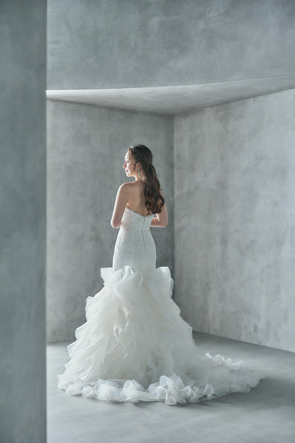 Gabriella ガブリエラ【ウエディングドレス レンタル】マーメイド レース オフショルダー 2way 【結婚式】