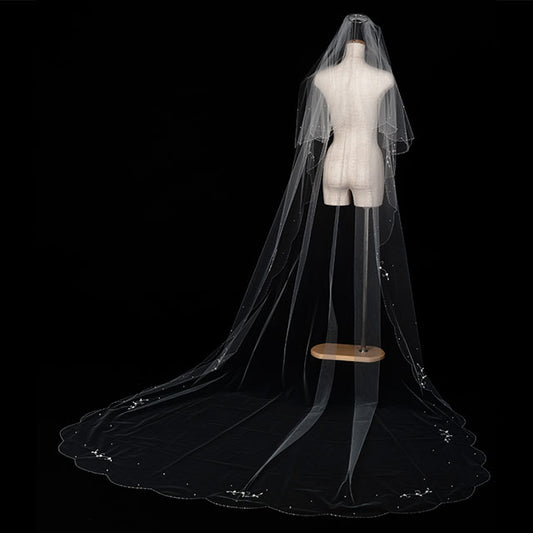 【SALE】ブライダルアクセサリー【ウエディングベール 】V3015-1(Lサイズ0.6+3Ｍ)W