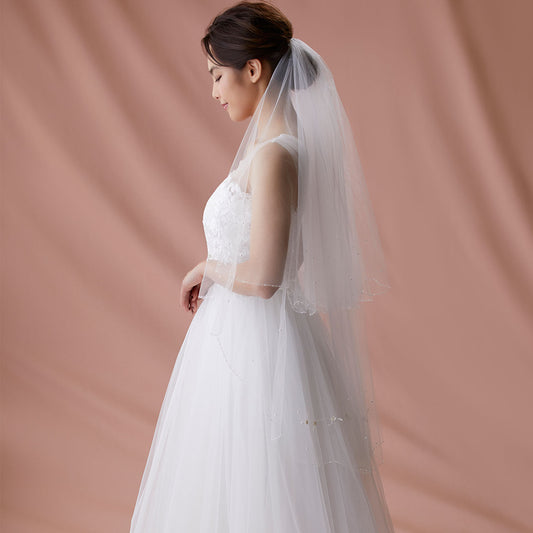 【SALE】ブライダルアクセサリー【ウエディングベール 】V3016-1(Sサイズ0.6+1Ｍ)IV