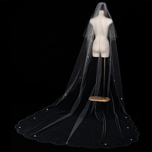 【SALE】ブライダルアクセサリー【ウエディングベール 】V3017-1(Lサイズ0.6+3Ｍ)OW
