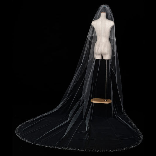 【SALE】ブライダルアクセサリー【ウエディングベール 】V3023-1(Lサイズ0.6+3Ｍ)IV