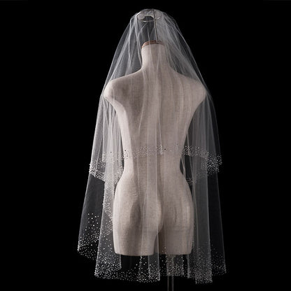 【SALE】ブライダルアクセサリー【ウエディングベール 】V3034-1(Sサイズ0.6+1Ｍ)W