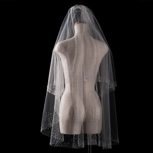 【SALE】ブライダルアクセサリー【ウエディングベール 】V3034-1(Sサイズ0.6+1Ｍ)IV