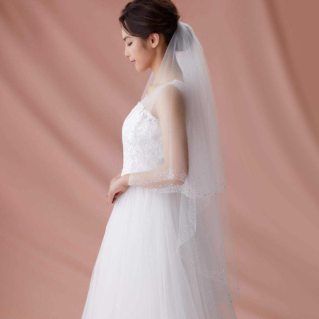 【SALE】ブライダルアクセサリー【ウエディングベール 】V3034-1(Sサイズ0.6+1Ｍ)OW