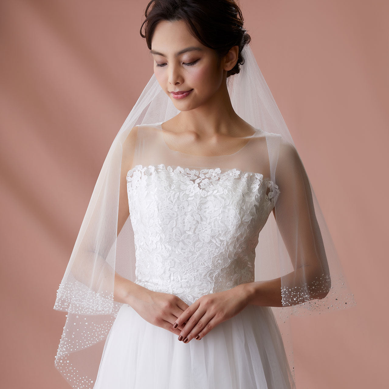 【SALE】ブライダルアクセサリー【ウエディングベール 】V3034-1(Sサイズ0.6+1Ｍ)OW