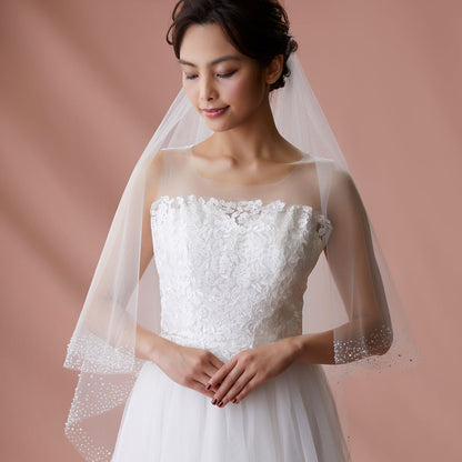 【SALE】ブライダルアクセサリー【ウエディングベール 】V3034-1(Sサイズ0.6+1Ｍ)OW