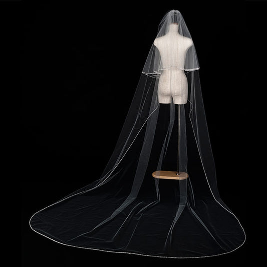 【SALE】ブライダルアクセサリー【ウエディングベール 】V3035-1(Lサイズ0.6+3Ｍ)W