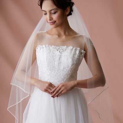 【SALE】ブライダルアクセサリー【ウエディングベール 】V3036-1(Sサイズ0.6+1Ｍ)W