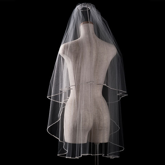 【SALE】ブライダルアクセサリー【ウエディングベール 】V3036-1(Sサイズ0.6+1Ｍ)W