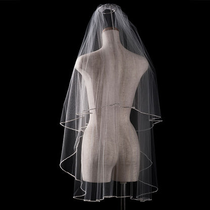 【SALE】ブライダルアクセサリー【ウエディングベール 】V3036-1(Sサイズ0.6+1Ｍ)W