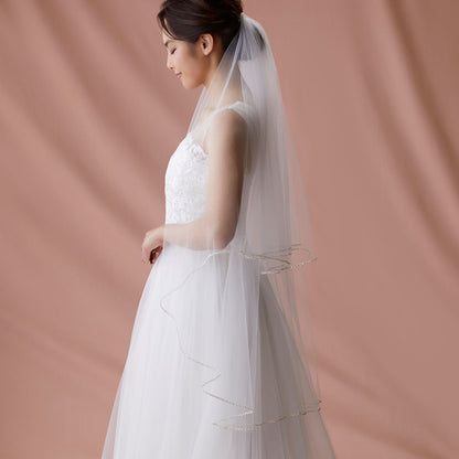 【SALE】ブライダルアクセサリー【ウエディングベール 】V3036-1(Sサイズ0.6+1Ｍ)W