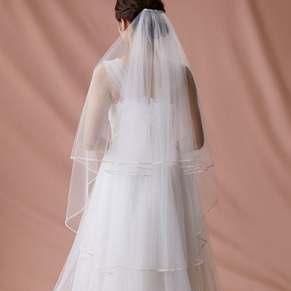 【SALE】ブライダルアクセサリー【ウエディングベール 】V3036-1(Sサイズ0.6+1Ｍ)W