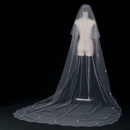 【SALE】ブライダルアクセサリー【ウエディングベール 】V3057-1(Lサイズ0.6+3Ｍ)W