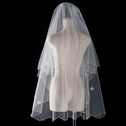 【SALE】ブライダルアクセサリー【ウエディングベール 】V3058-1(Sサイズ0.6+1Ｍ)W