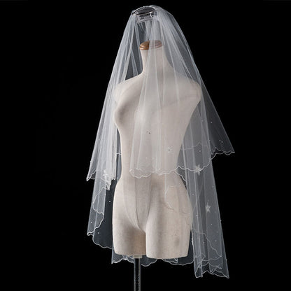 【SALE】ブライダルアクセサリー【ウエディングベール 】V3058-1(Sサイズ0.6+1Ｍ)W